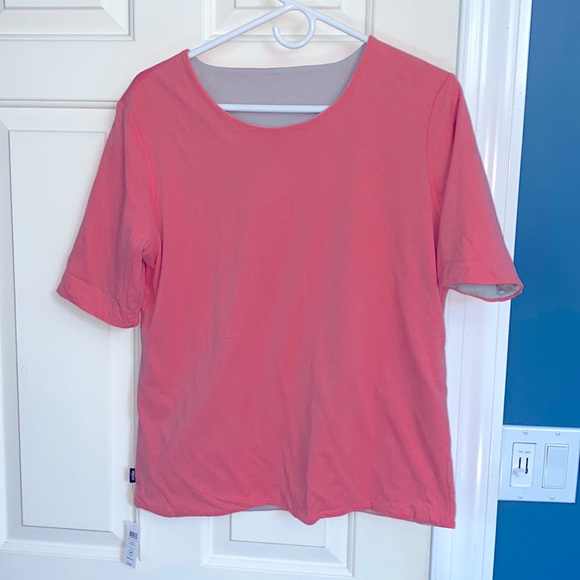 kate spade saturday Tops - kate spade Coral Pink Short Sleeve Crewneck Top Reversible
